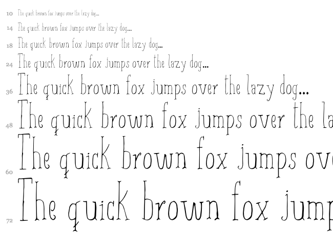 Aiza Shine Serif font waterfall